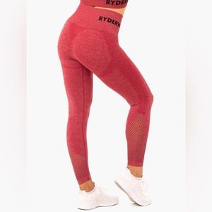 Ryderwear Seamless Staples Leggings – Cherry Red Marl - Size Small